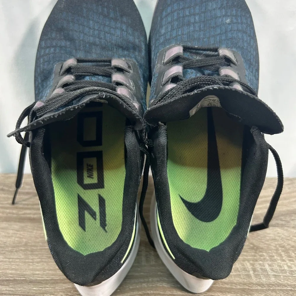 Nike Air Zoom Pegasus 37 Mens 7 Black Blue Lime Green Running Shoes BQ9646-001‎